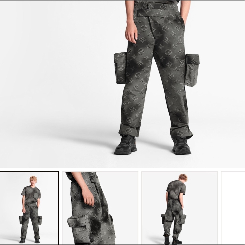 LV MONOGRAM REMOVABLE 3D POCKETS CARGO PANTS